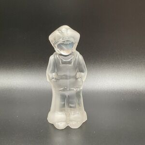 Mosser Glass Vi Hunter Josh Doll Figurine Snow Frost Clear White Vintage 1982